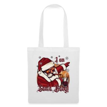 Weihnachten Dabbing Santa Claus mit Punsch - Stoffbeutel - Weiß - Vorne