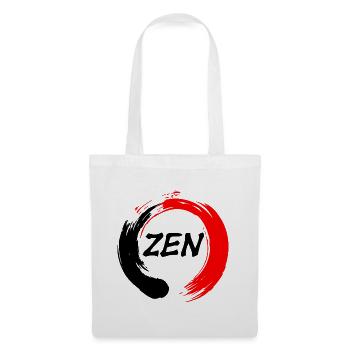 Zen written in enso zen circle red and black - Tote Bag - white - Front
