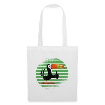 Tropischer Vogel Tukan - Stoffbeutel - Weiß - Vorne