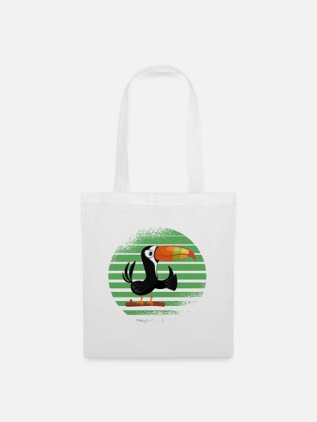 Tropischer Vogel Tukan - Stoffbeutel - Weiß