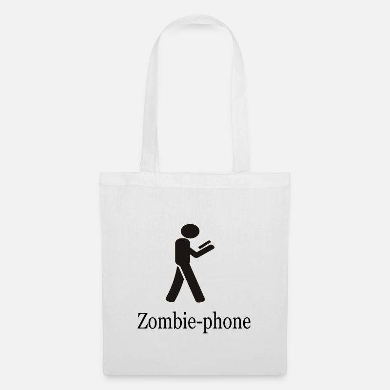 Zombie-Telefon - Stoffbeutel - Weiß
