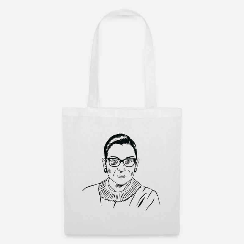 Ruth Bader Ginsburg Silhouette Geschenk - Stoffbeutel - Weiß