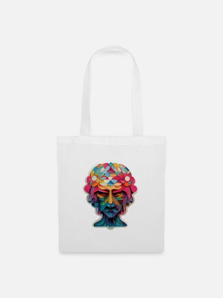 Psychedelic Head - Stoffbeutel - Weiß