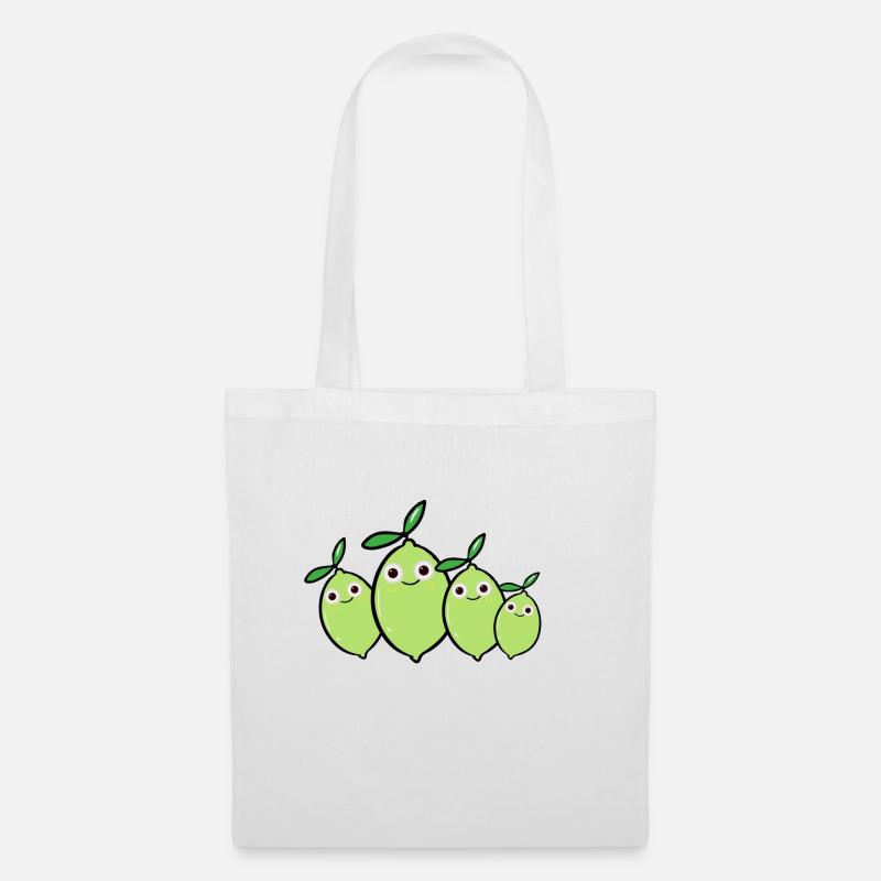 familie,limonen,familie,limone, comic - Stoffbeutel - Weiß