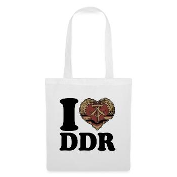 I Love DDR - Herz - Ostalgie - Stoffbeutel - Weiß - Vorne