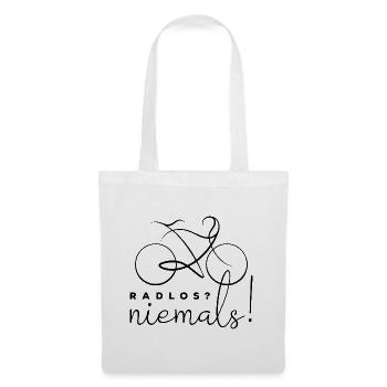 Radlos? Niemals! - Fahrrad Spruch - Stoffbeutel - Weiß - Vorne