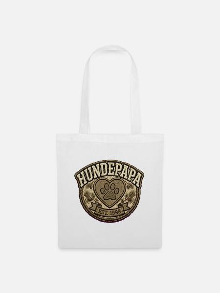 Hundepapa Shirt | Stolzer Hunde Papa Geschenk - Stoffbeutel - Weiß