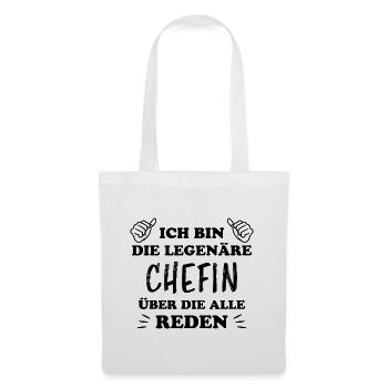 Chefin Mama Lustiger Spruch Familie Beruf Geschenk - Stoffbeutel - Weiß - Vorne