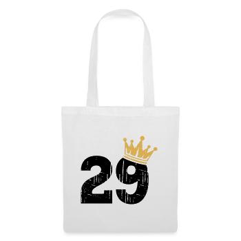 29 Krone 29. Geburtstag 29 Jahre - Stoffbeutel - Weiß - Vorne