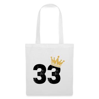 33 Krone 33. Geburtstag 33 Jahre - Stoffbeutel - Weiß - Vorne