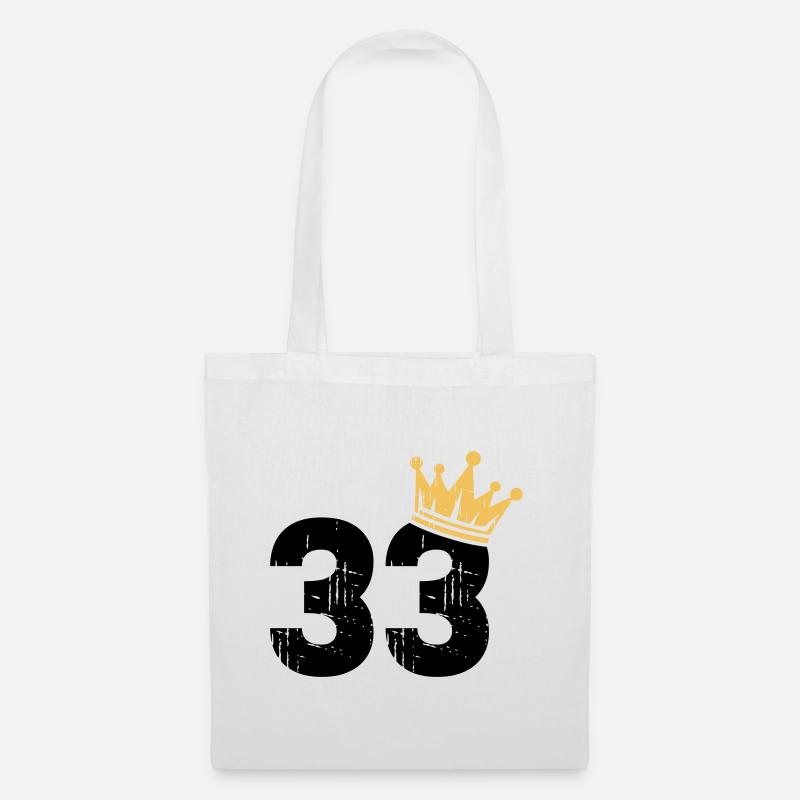 33 Krone 33. Geburtstag 33 Jahre - Stoffbeutel - Weiß