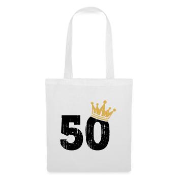 50 Krone 50. Geburtstag 50 Jahre - Stoffbeutel - Weiß - Vorne