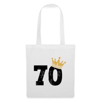 70 Krone 70. Geburtstag 70 Jahre - Stoffbeutel - Weiß - Vorne