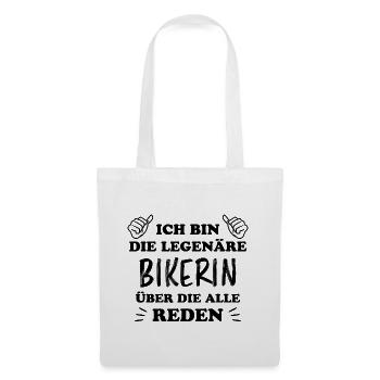 Bikerin Lustiger Spruch Bike Fun Sprüche Geschenk - Stoffbeutel - Weiß - Vorne