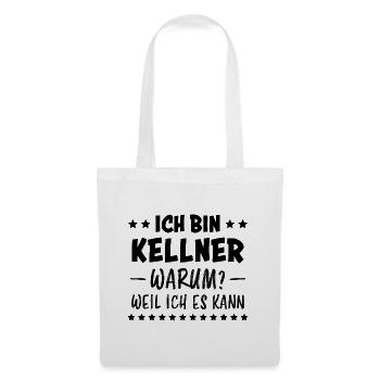 Kellner Lustige Spruch Service Restaurant Geschenk - Stoffbeutel - Weiß - Vorne