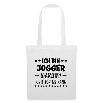 Jogger Laufen Lustiger Spruch Joggen Geschenk - Stoffbeutel - Weiß - Vorne