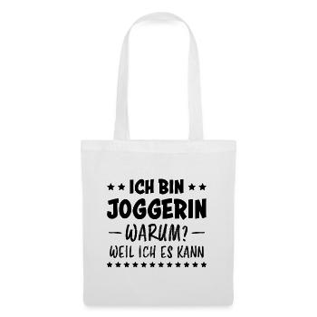Joggerin Spruch Laufen Joggen Joggerin Geschenk - Stoffbeutel - Weiß - Vorne