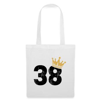 38 Krone 38. Geburtstag 38 Jahre - Stoffbeutel - Weiß - Vorne