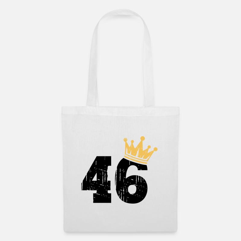 46 Krone 46. Geburtstag 46 Jahre - Stoffbeutel - Weiß