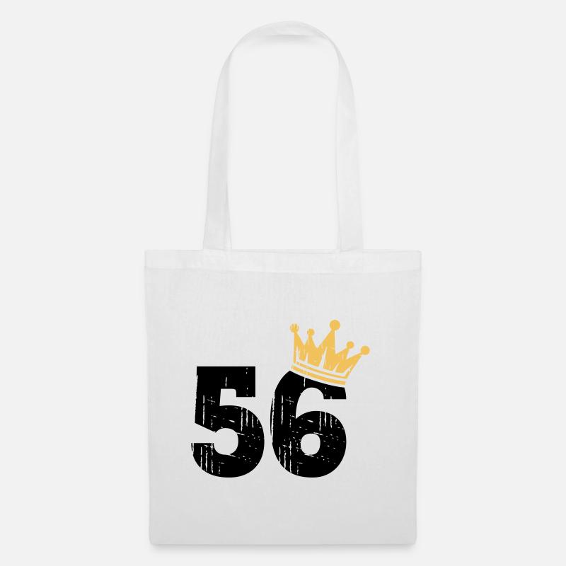 56 Krone 56. Geburtstag 56 Jahre - Stoffbeutel - Weiß