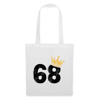 68 Krone 68. Geburtstag 68 Jahre - Stoffbeutel - Weiß - Vorne