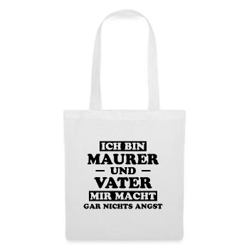 Maurer Lustiger Spruch Baustelle Maurer Geschenk - Stoffbeutel - Weiß - Vorne