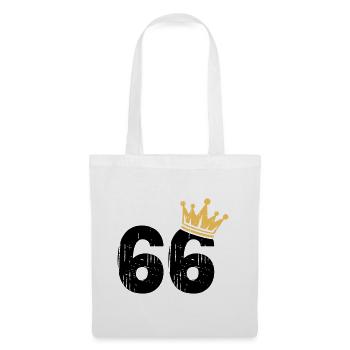 66 Krone 66. Geburtstag 66 Jahre - Stoffbeutel - Weiß - Vorne