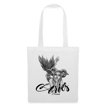 Sirène Bélier Astrologie - Aries Mermaid Zodiac - Sac en tissu - blanc - Devant
