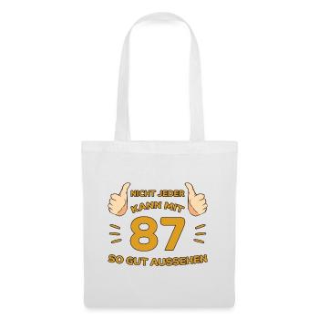 87. Geburtstag Geschenk 87 Jahre Jahrgang Geschenk - Stoffbeutel - Weiß - Vorne