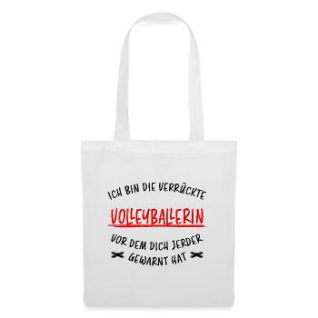 Volleyballerin Spruch Fun Beachvolleyball Geschenk - Stoffbeutel - Weiß - Vorne