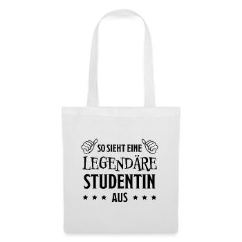 Studentin Spruch Universität Studentin Geschenk - Stoffbeutel - Weiß - Vorne