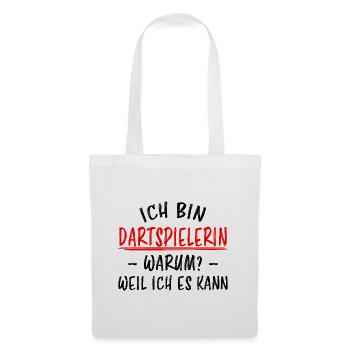 Dartspielerin Witz Spruch Darts Dartpfeil Geschenk - Stoffbeutel - Weiß - Vorne
