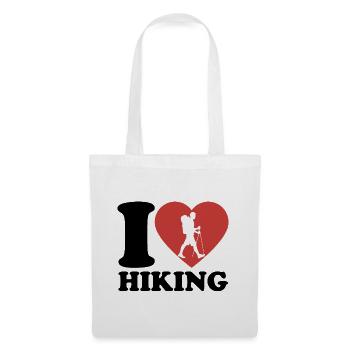 J’aime la randonnée - Coeur - Hobby - Sac en tissu - blanc - Devant