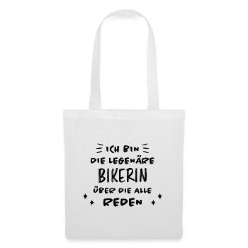 Bikerin Lustiger Spruch Bike Fun Sprüche Geschenk - Stoffbeutel - Weiß - Vorne