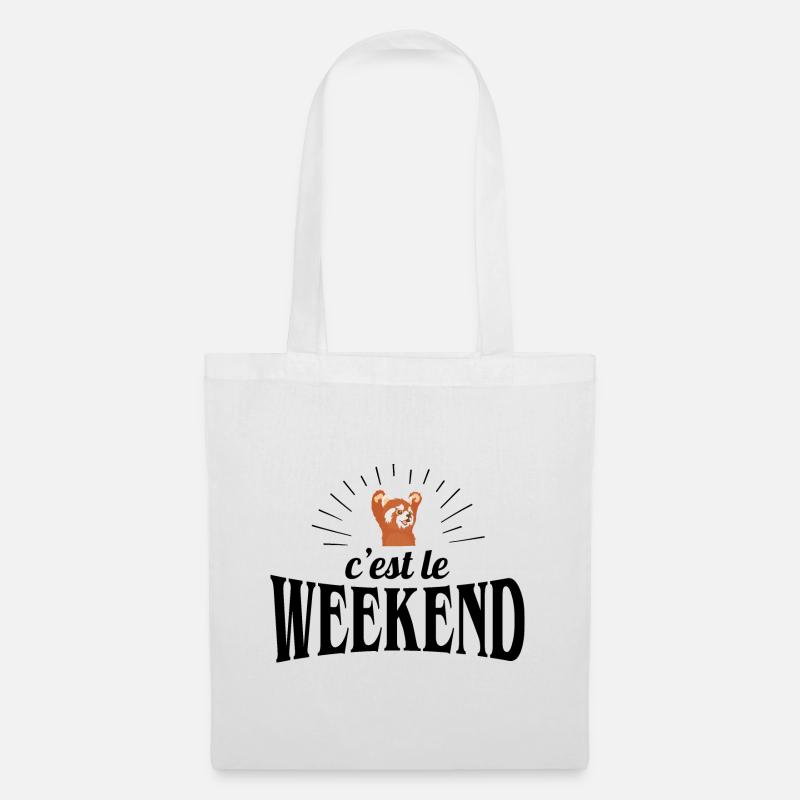 C'est le weekend - Sac en tissu - blanc