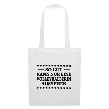 Volleyballerin Spruch Fun Beachvolleyball Geschenk - Stoffbeutel - Weiß - Vorne