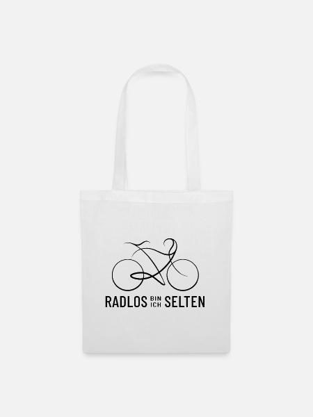 Radlos bin ich selten - Fahrrad Spruch - Stoffbeutel - Weiß