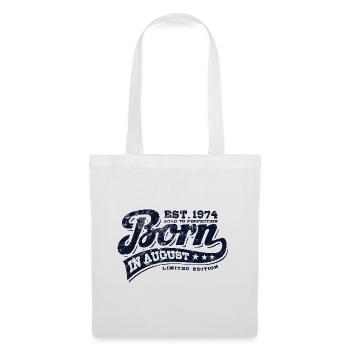 Born in August 1974 - Geburtstag - Geschenk - Stoffbeutel - Weiß - Vorne