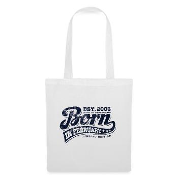 Born in February 2005 - Geburtstag - Geschenk - Stoffbeutel - Weiß - Vorne