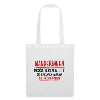 Wanderin Lustiger Spruch Outdoor Wandern Geschenk - Stoffbeutel - Weiß - Vorne