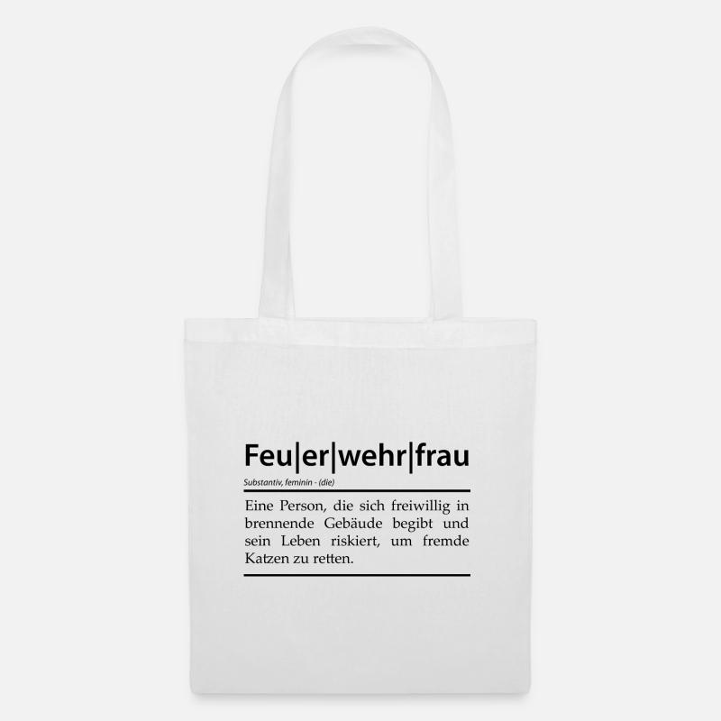 Definition Feuerwehrfrau - Stoffbeutel - Weiß