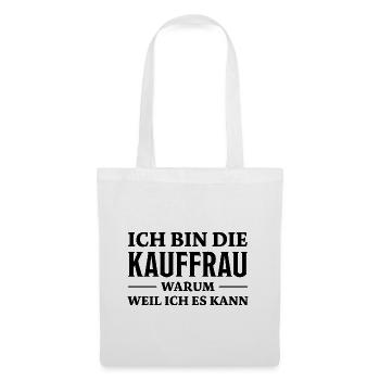 Kauffrau Spruch Verkäuferin Witz Kauffrau Geschenk - Stoffbeutel - Weiß - Vorne