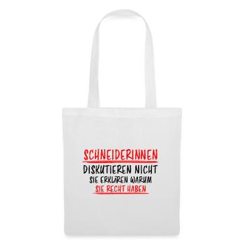 Schneiderin Nähen Lustiger Spruch Häkeln Geschenk - Stoffbeutel - Weiß - Vorne