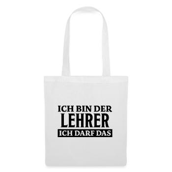 Lehrer Spruch Unterricht Lustiges Lehrer Geschenk - Stoffbeutel - Weiß - Vorne