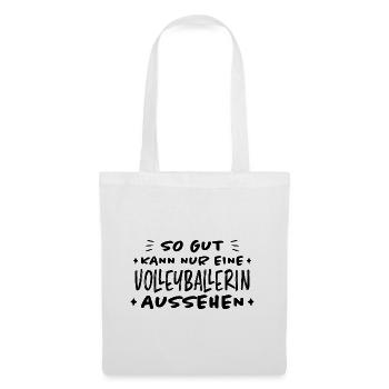 Volleyballerin Spruch Fun Beachvolleyball Geschenk - Stoffbeutel - Weiß - Vorne