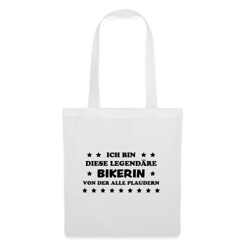 Bikerin Lustiger Spruch Bike Fun Sprüche Geschenk - Stoffbeutel - Weiß - Vorne