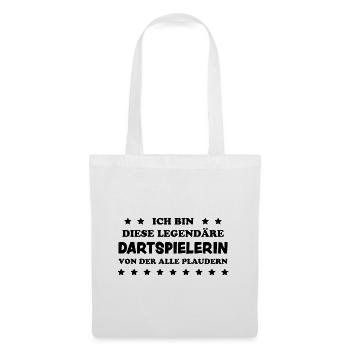 Dartspielerin Witz Spruch Darts Dartpfeil Geschenk - Stoffbeutel - Weiß - Vorne