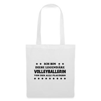 Volleyballerin Spruch Fun Beachvolleyball Geschenk - Stoffbeutel - Weiß - Vorne