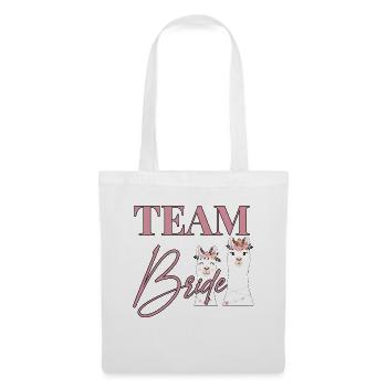 Team Bride Braut Alpaka Lama JGA Hochzeit - Stoffbeutel - Weiß - Vorne