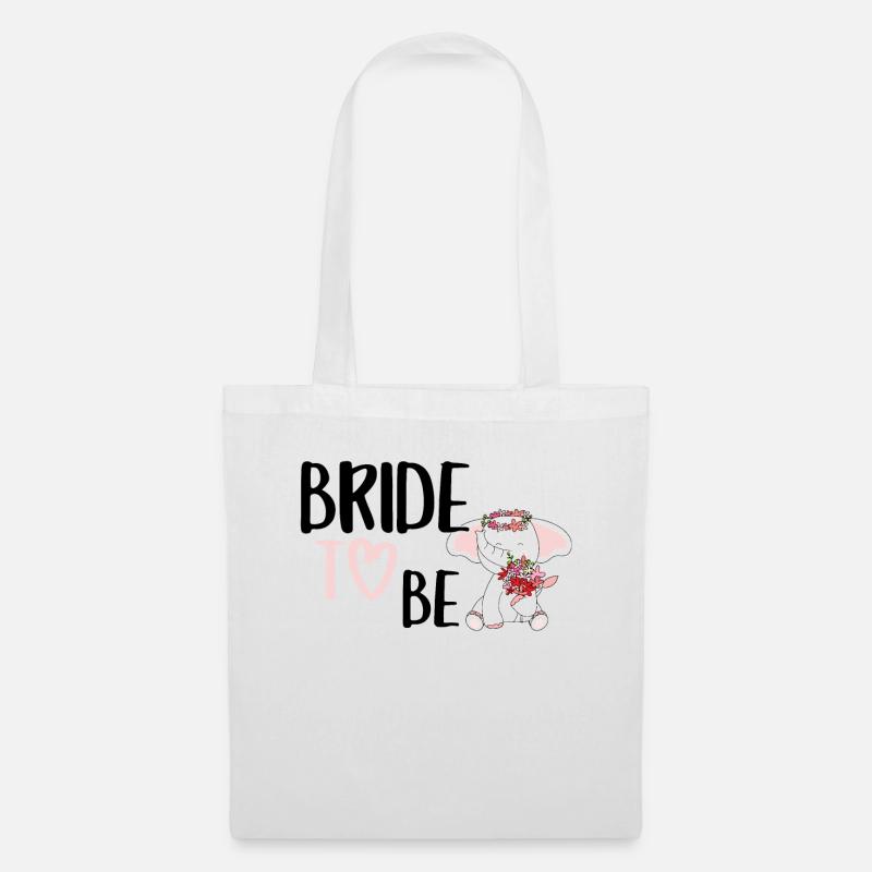Bride to be Elefant Braut JGA Hochzeit - Stoffbeutel - Weiß